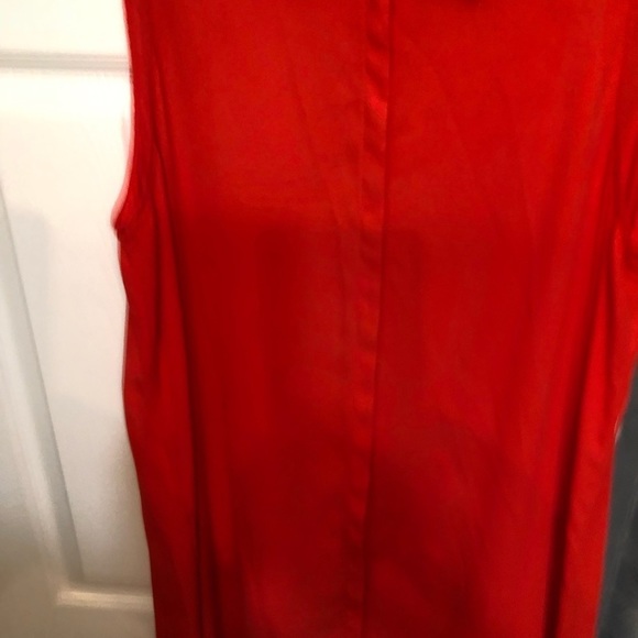 Vince Camuto size XL orange long button down top / duster or cover up fits 12-14 - Picture 5 of 13